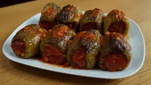 Traditional Oven-Baked Stuffed Peppers Anchor a Classic Turkish Feast Along With Five Complementary Dishes